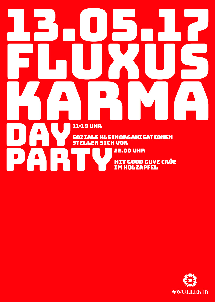 Das Plakat des Fluxus Karma Day am 13. Mai